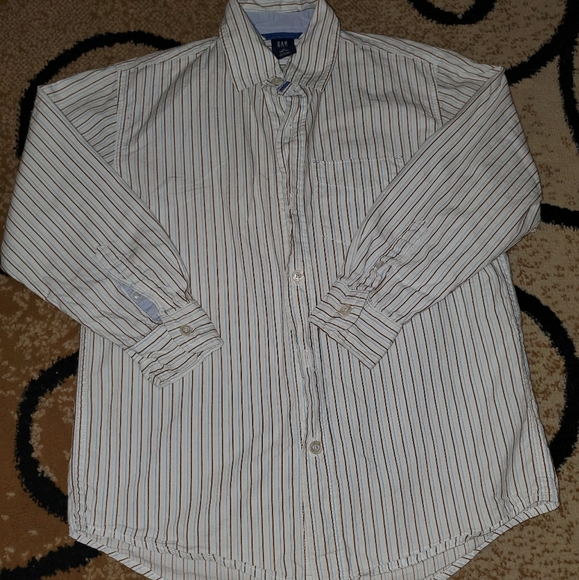 ❤ Gap long sleeve button up blue and brown shirt - Picture 1 of 3